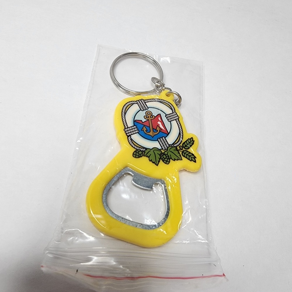 Pacifico Logo Beer Bottle Opener Keychain. Yellow Life Preserver Anchor New